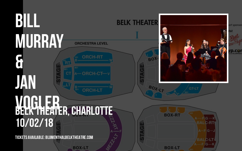 Bill Murray & Jan Vogler at Belk Theater tickets Bill Murray & Jan Vogler at Belk Theater
