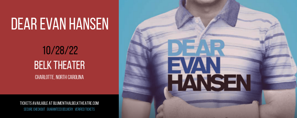 Dear Evan Hansen at Belk Theater