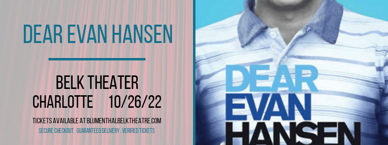 Dear Evan Hansen at Belk Theater